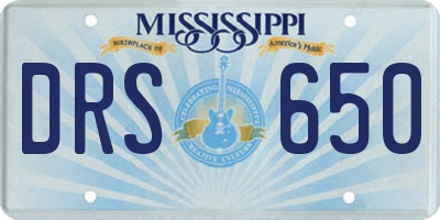 MS license plate DRS650