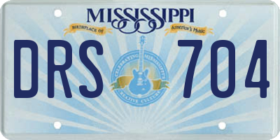 MS license plate DRS704