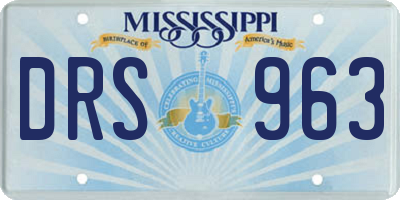 MS license plate DRS963