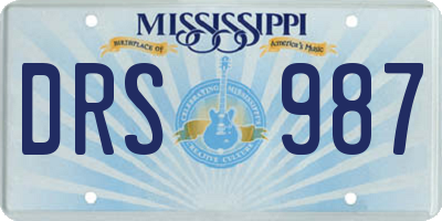 MS license plate DRS987