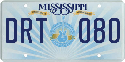 MS license plate DRT080