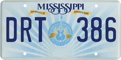 MS license plate DRT386
