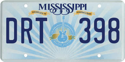 MS license plate DRT398