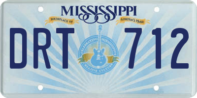 MS license plate DRT712