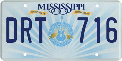 MS license plate DRT716