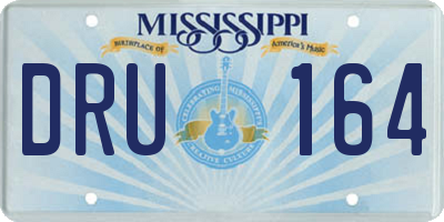 MS license plate DRU164