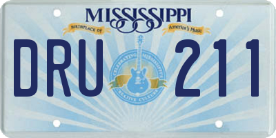 MS license plate DRU211