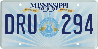 MS license plate DRU294