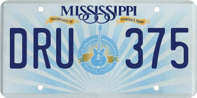 MS license plate DRU375