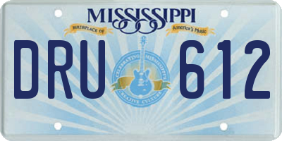 MS license plate DRU612