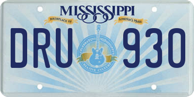 MS license plate DRU930