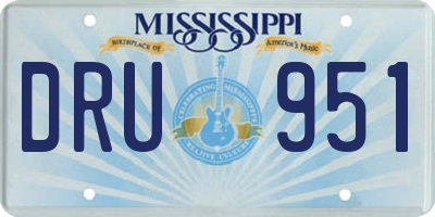 MS license plate DRU951