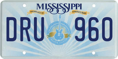 MS license plate DRU960