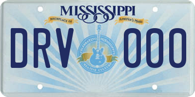 MS license plate DRV000