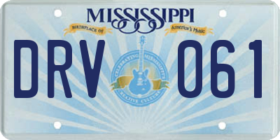 MS license plate DRV061