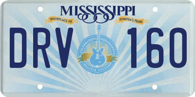 MS license plate DRV160