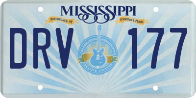 MS license plate DRV177