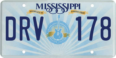 MS license plate DRV178