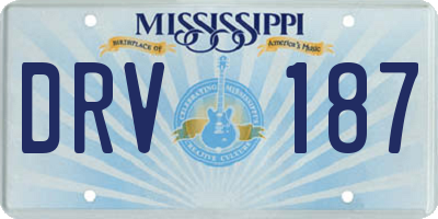 MS license plate DRV187