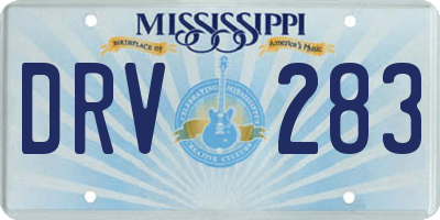 MS license plate DRV283