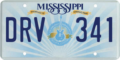 MS license plate DRV341