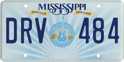 MS license plate DRV484