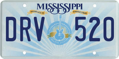 MS license plate DRV520