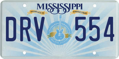 MS license plate DRV554