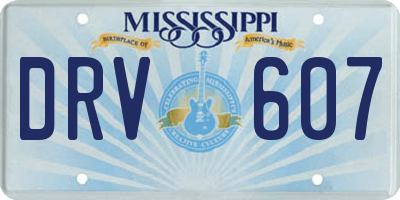 MS license plate DRV607