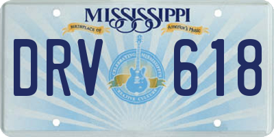 MS license plate DRV618