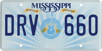 MS license plate DRV660