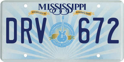 MS license plate DRV672