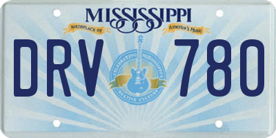 MS license plate DRV780