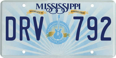 MS license plate DRV792