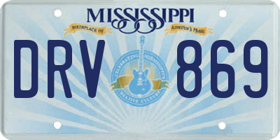 MS license plate DRV869