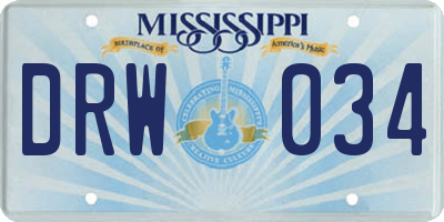 MS license plate DRW034