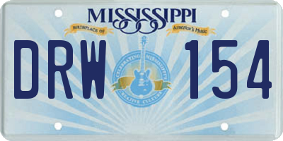 MS license plate DRW154