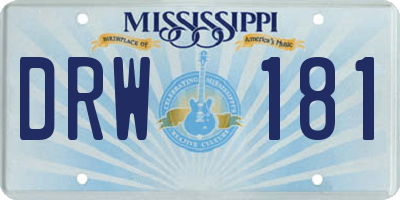 MS license plate DRW181