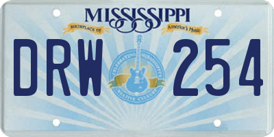 MS license plate DRW254
