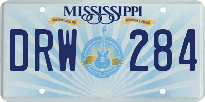 MS license plate DRW284