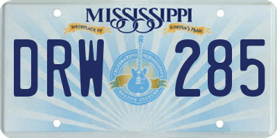 MS license plate DRW285