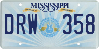 MS license plate DRW358