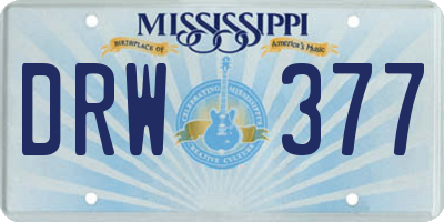 MS license plate DRW377
