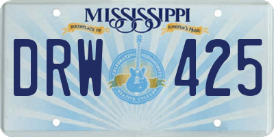 MS license plate DRW425