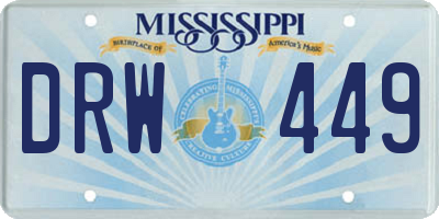 MS license plate DRW449