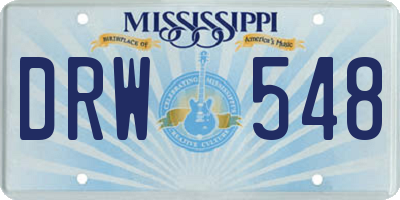 MS license plate DRW548