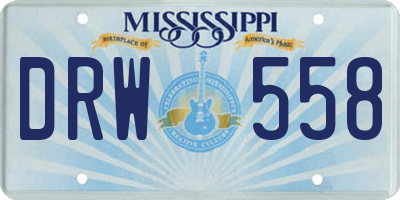 MS license plate DRW558