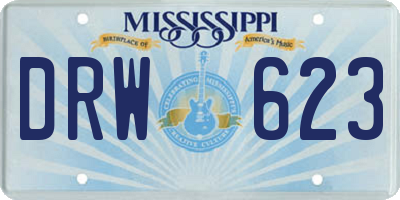 MS license plate DRW623