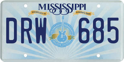 MS license plate DRW685