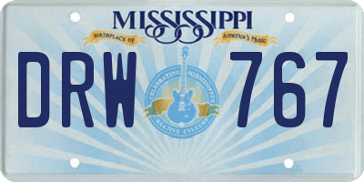 MS license plate DRW767